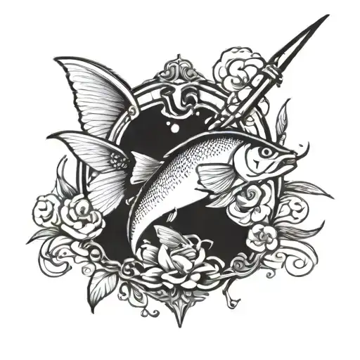 Fishing Memorial Tattoo For Dad