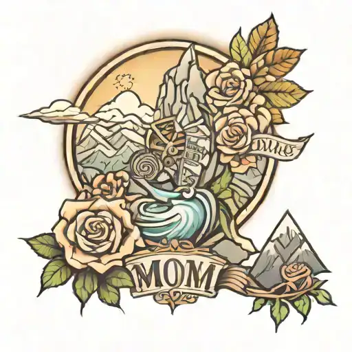 Mom Tribute On Top Of The Mountain Range