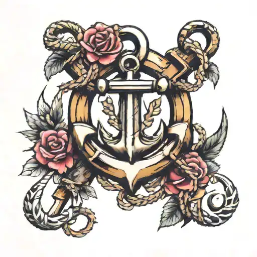 Anchor And Horseshoe Intertwined