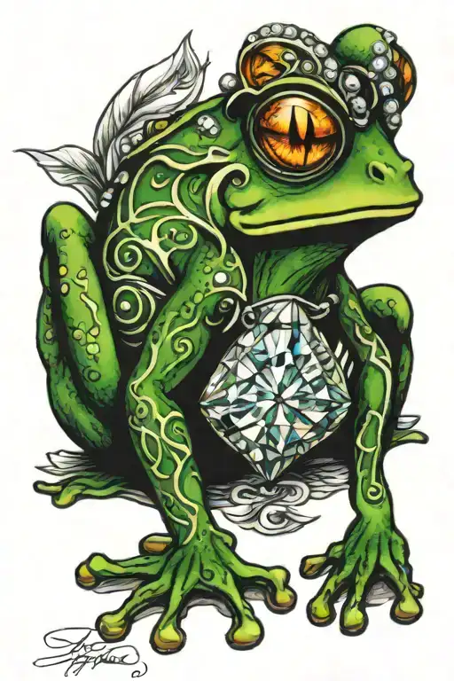 Frog With Diamond On It's Back