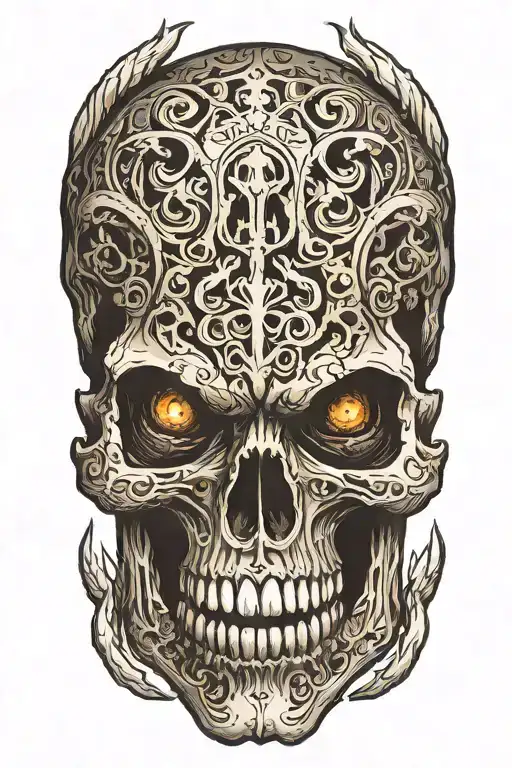 Realistic Skull With Fangs