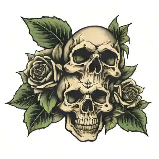 Money Rose Dice And Skull