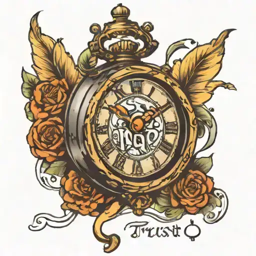 Text Trust No Body And A Clock