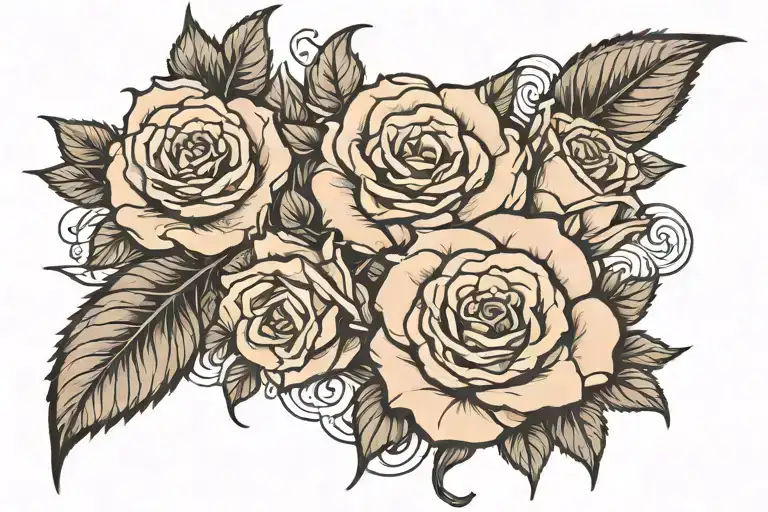 Roses And Tree Growing