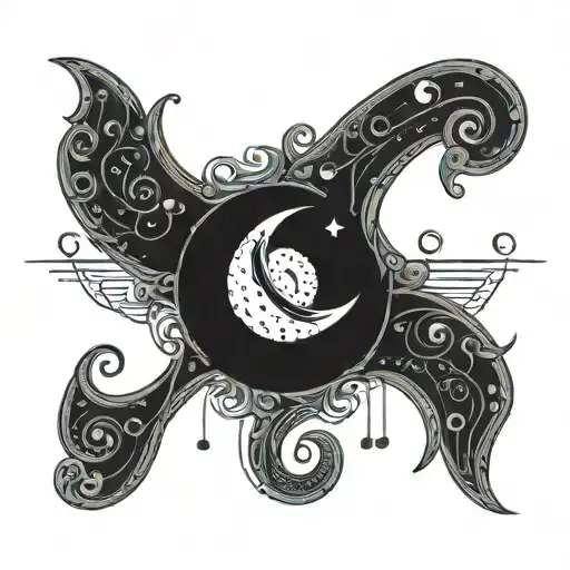 Waxing Crescent Moon And Letter V In Morse Code