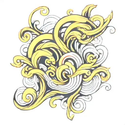 Long Liquid Abstract Wavy Line