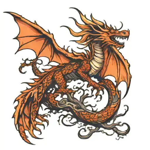 Dragon Rising Through Tree Of Life