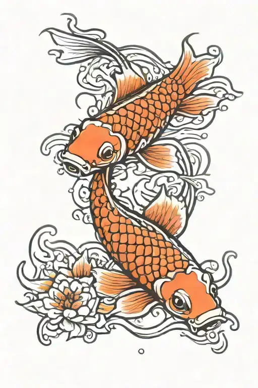 Koi Fish Swimming