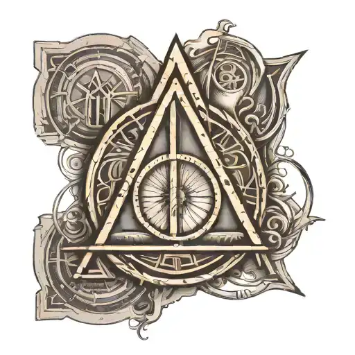 Deathly Hallows Symbol The Middle Line Has Nicole In Ogham Writing