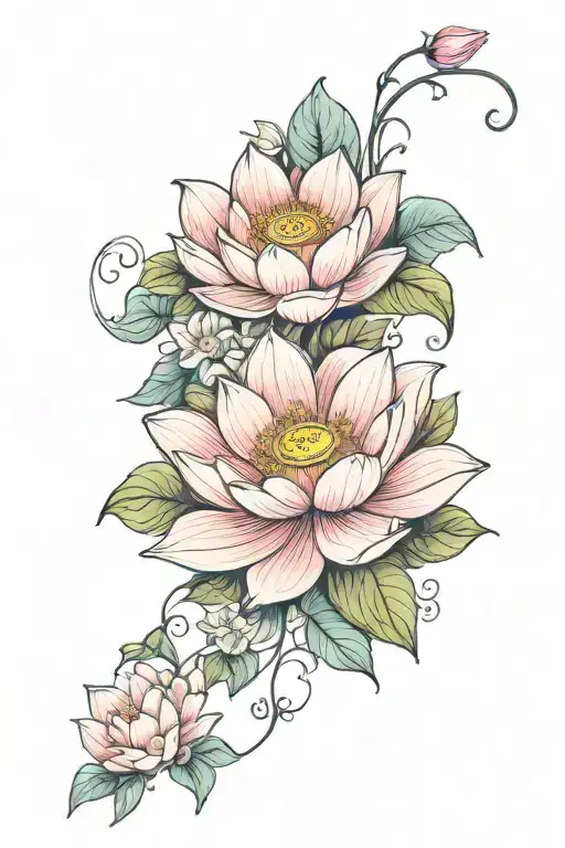 Lotus And Morning Glory Flowers