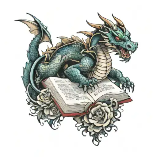 Book Open And Dragon Emerging