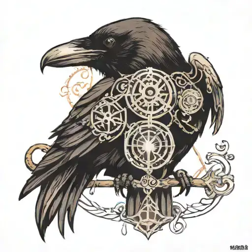 Raven With A Alchemical Sigil