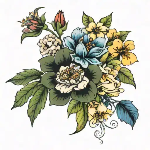 Birth Flower Bouquet March November September July And June