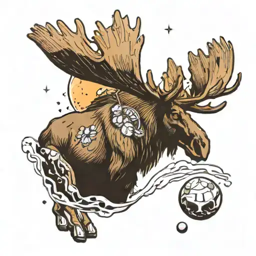 A Moose On A Space Rock Passing By Venus