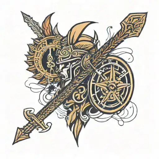 Warrior Minimal Tattoo Design