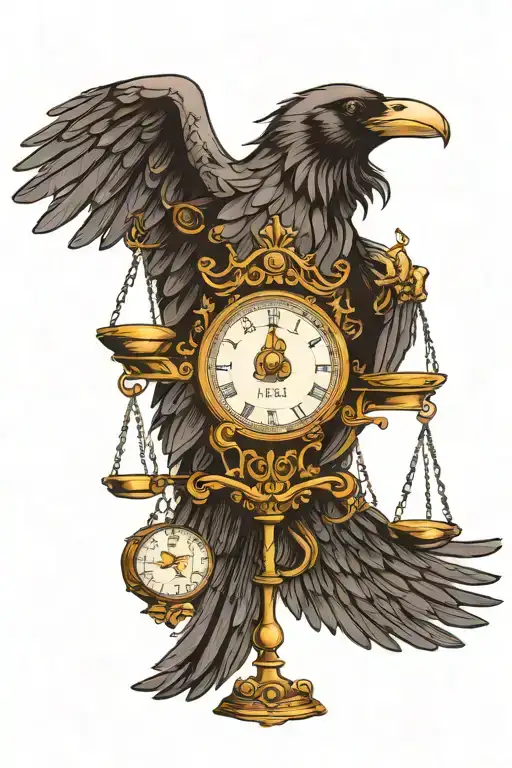 Raven Holding Scales Balancing Life