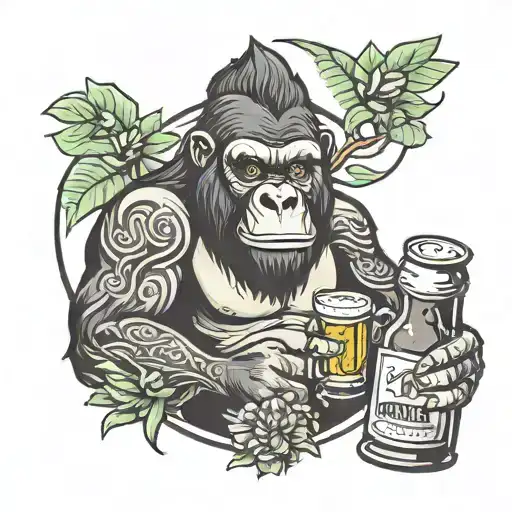 Gorilla With Beer