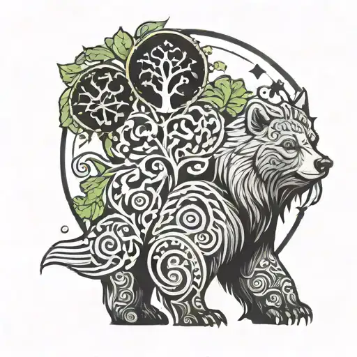 Guardian Bear Norse Tree Of Life