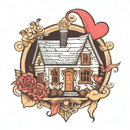 Design Me A Tattoo That Has Tnplh And A Picture Of A Little House With A Heart In It