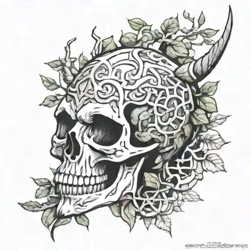 Viking Skull With The World Tree