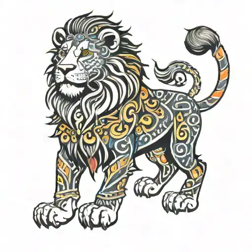 Scottish Lion With African Colors