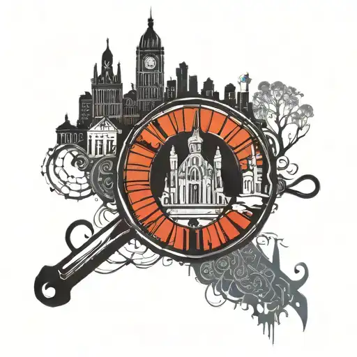 City Silouette Arm Ring Surrounded