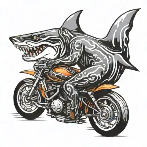 Shark On A Motorbike Racing