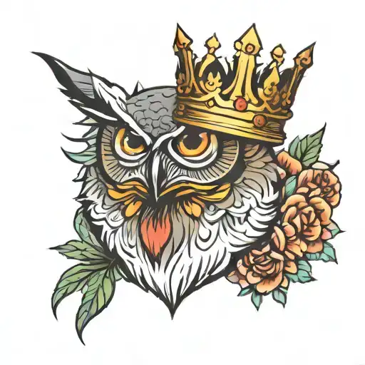 Cake And Crown With Owl
