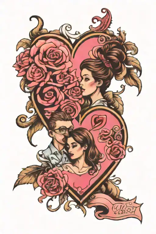 Charlie And Alice On Pink And Heart Written Dad