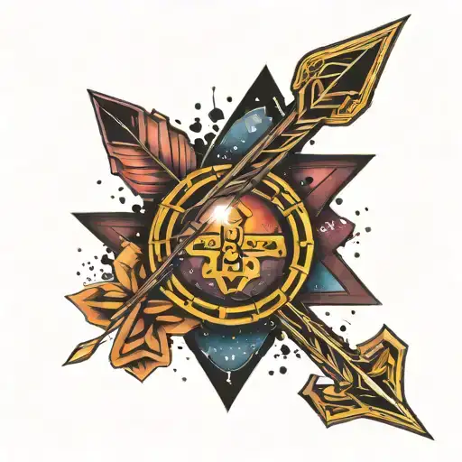 Arrow One Forearm With Nebula As Bacground