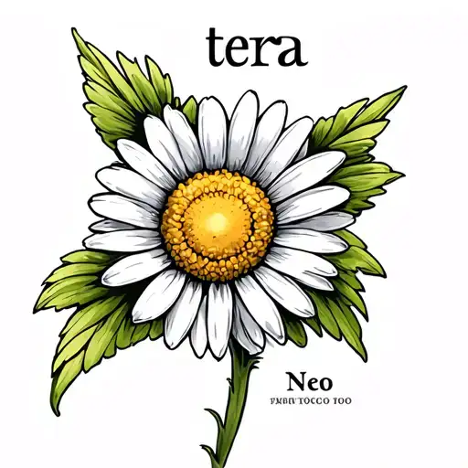 Daisy Flower On Wrist And Then The Name Tera Above It