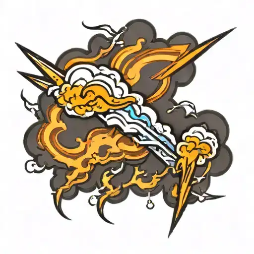 Lightening Bolt Cloud Background