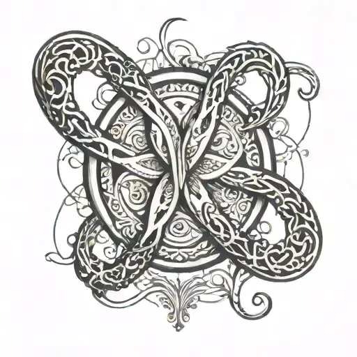 Infinity Symbol With A Life Circle Stuck On It