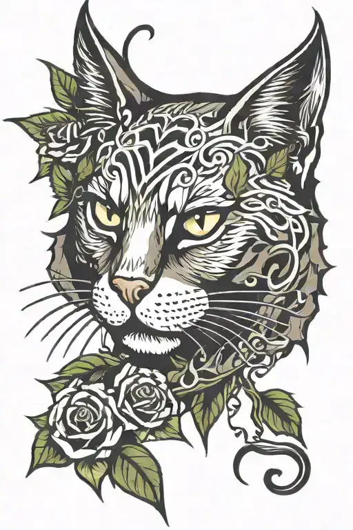 Metallica Puss Head With Thorn Vine