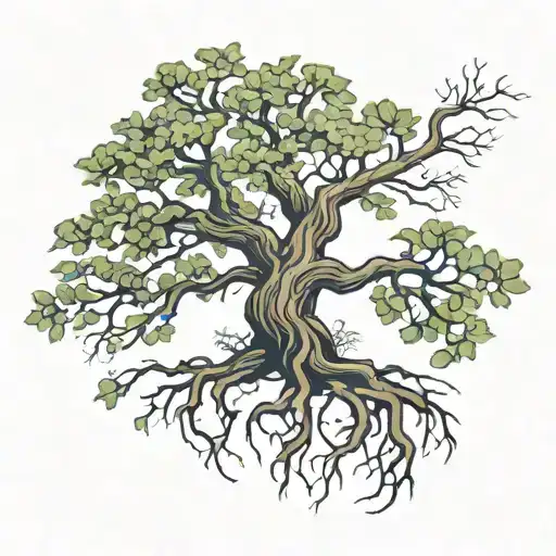 Oak Tree With Roots