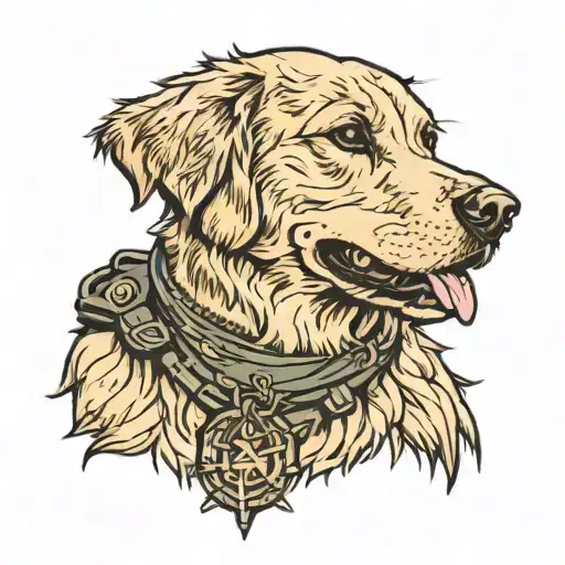 Golden Retriever Wearing Military Gear