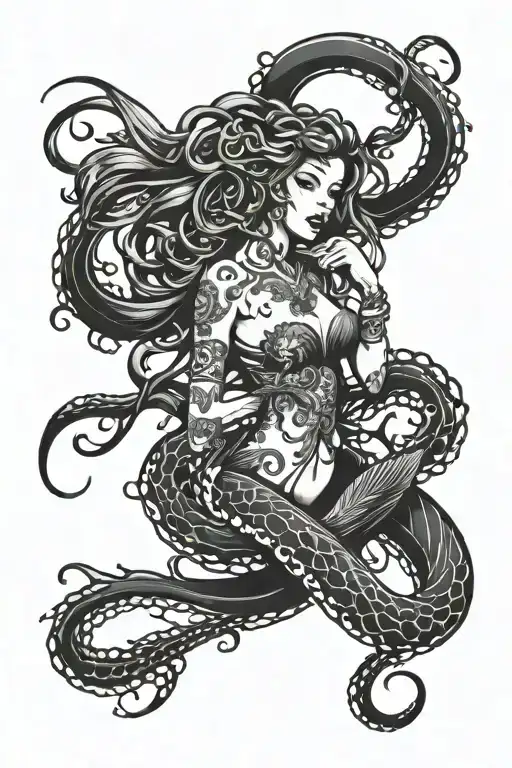 Mermaid And Octopus Tentacles