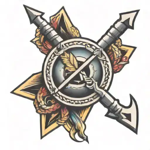 Colorful Broken Arrow With Rope