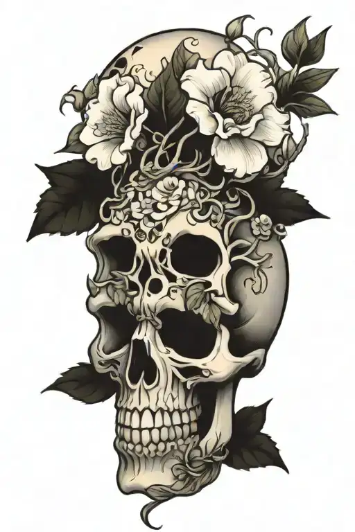 Flowers Growing From Skull
