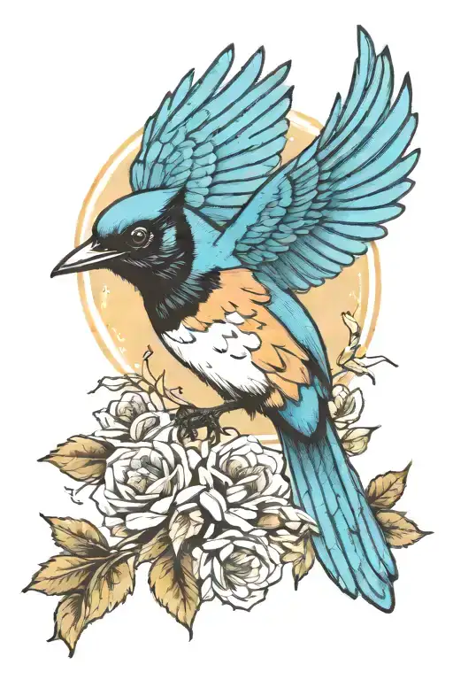 Stellar Jay Bird Flying