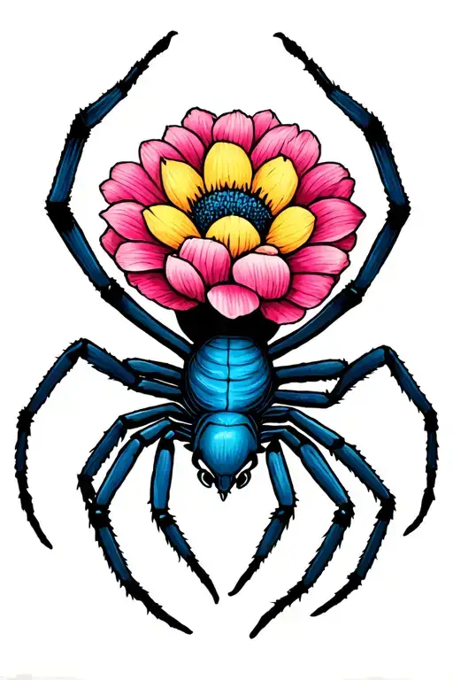 Spider With A Body Shaped Like A Flower