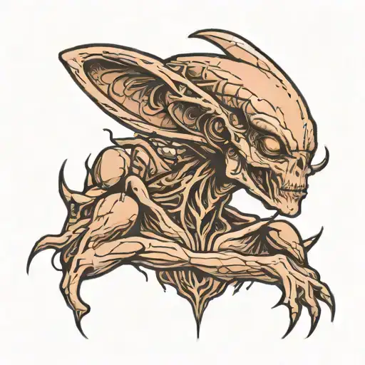 An Alien Common Out Off A Woman Body