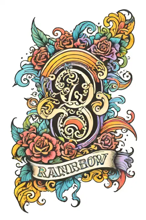 Rainbow With Name Written