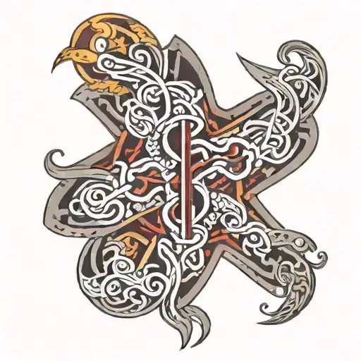 Cadeuces And Star Of Life Intertwined