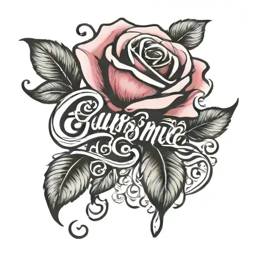 Name Cursive Rose Blooming