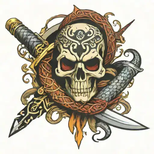 Skull Snake Sword Wrapped