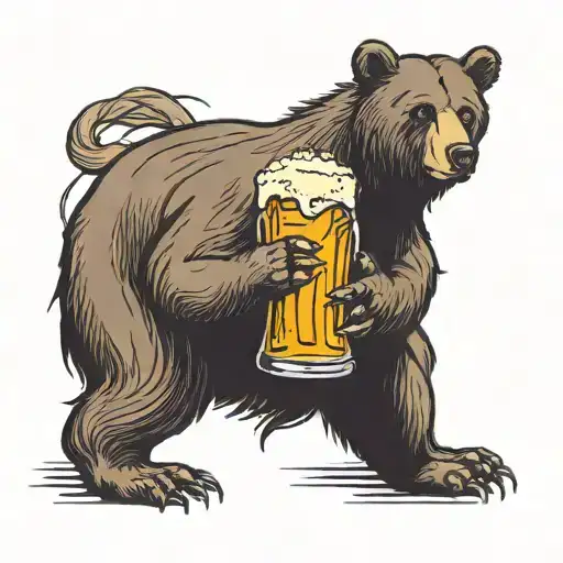 Bear Holding A Beer