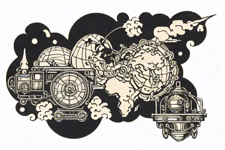 Train Circling A Globe Inside