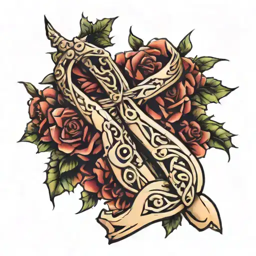 Cancer Ribbon Over Thorns