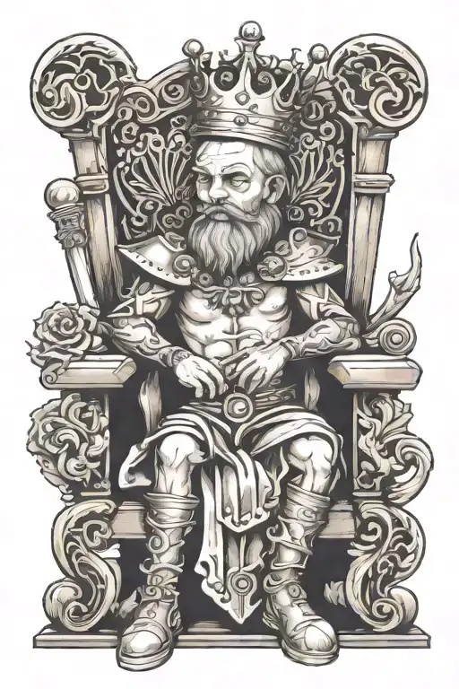 Little King Sitting On A Throne